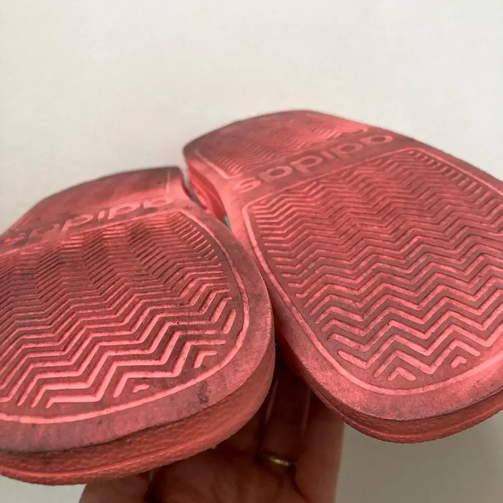 Adidas Adilette Sandals - Coral Pink Aqua Teal - 1